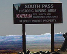 south pass mining area - beware !