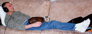 tony + rosebud on couch