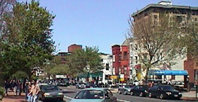 view from the corner of 17th street and P street - the gay area of town