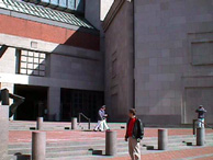 bryan in front of the holocaust museum - the inside is architecturally significant