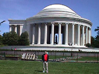 bryan along the side of the jefferson memorial